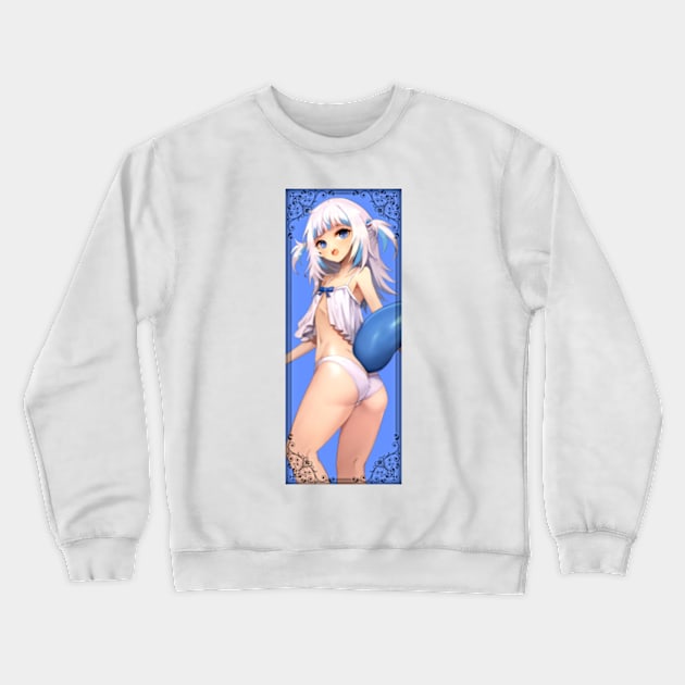 Gawr Gura In UnderWear, Hololive Potrait Crewneck Sweatshirt by SaucyBandit